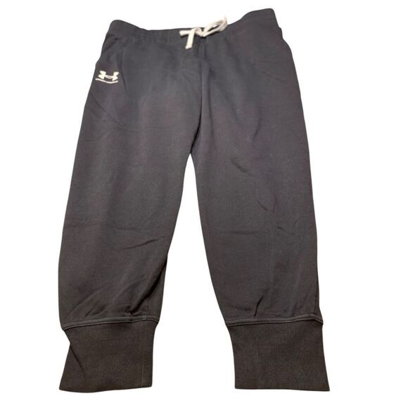 Under Armour Wm’s Black 3X UA Rival Fleece Tapered Jogger Sweatpants Athleisure - Picture 2 of 4